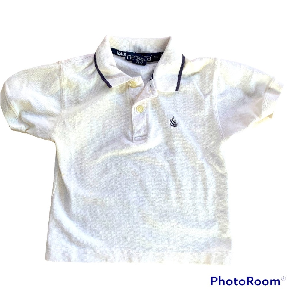 Nautica White Boys Polo Shirt Small